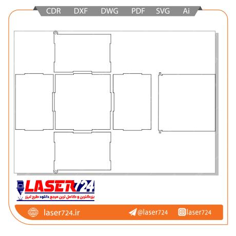 تصویر طرح لیزر جعبه کادو مربعی #2